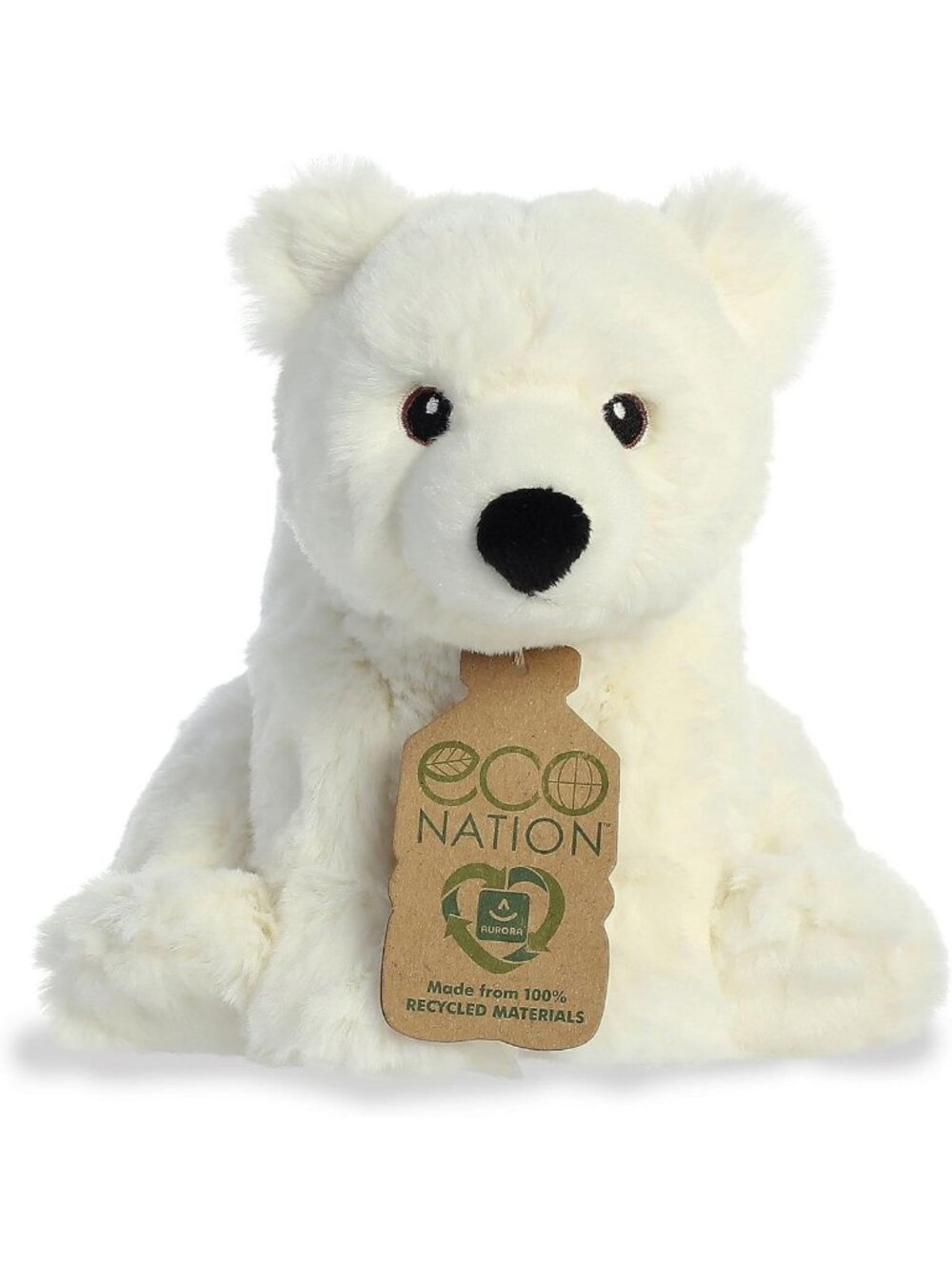 Eco-Friendly Polar Bear Stuffed Animal - 7.5" Plush Toy for Playtime & Gifts
